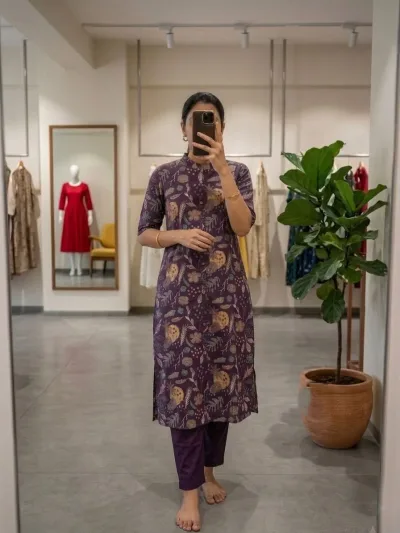 Purple Floral Graceful Salwar Set